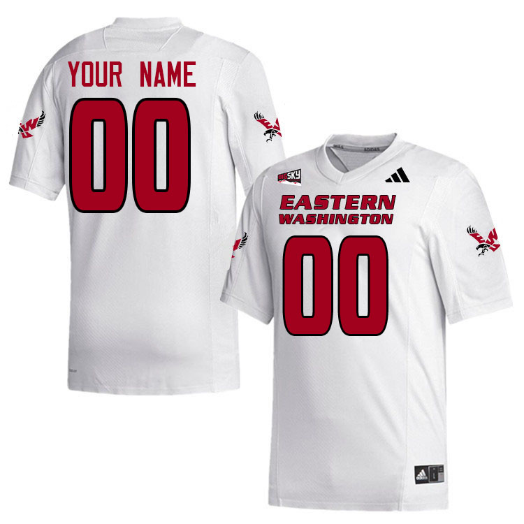 Custom Eastern Washington Eagles Name And Number College Football Jerseys,Uniforms Stitched-White